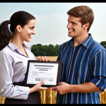 **

Prompt: A young farmer confidently presenting a business plan, holding a BPREA certificate, to a friendly banker in a modern bank setting. Emphasis on the certificate and a hopeful atmosphere. Background includes agricultural imagery subtly displayed.

**