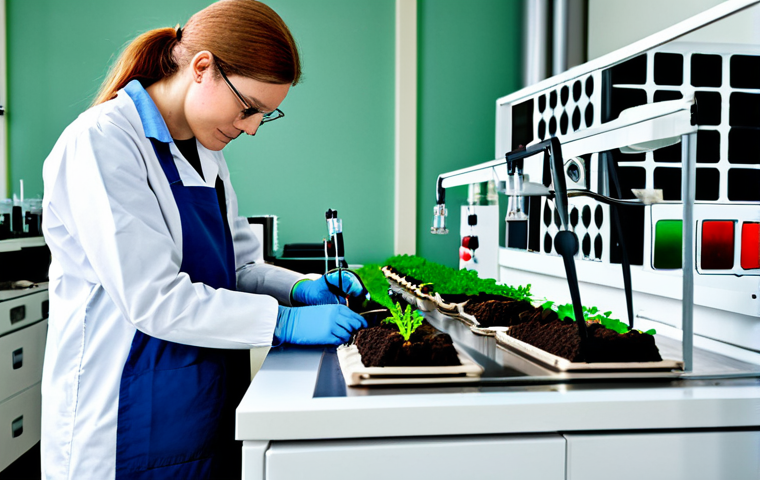 농업경영사 실무 필수 장비 - Modern Farm Irrigation**

"A French farmer, fully clothed in work attire, inspecting a modern drip i...